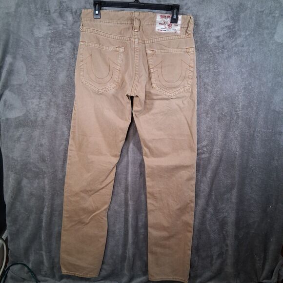 True Religion Slim Color Straw Mens 30 Inseam 33 Rare To Find  MEGJ19EDI Read - Picture 2 of 12